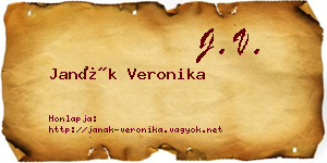 Janák Veronika névjegykártya